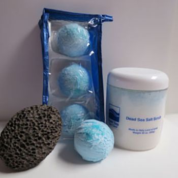 Gift Set - Bath Bombs + 32 oz. Salt Scrub - Dead Sea Spa - 5-PC