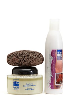 Bath Set - 10 oz. Salt Scrub + Body Lotion - Dead Sea Spa - 3-Pc