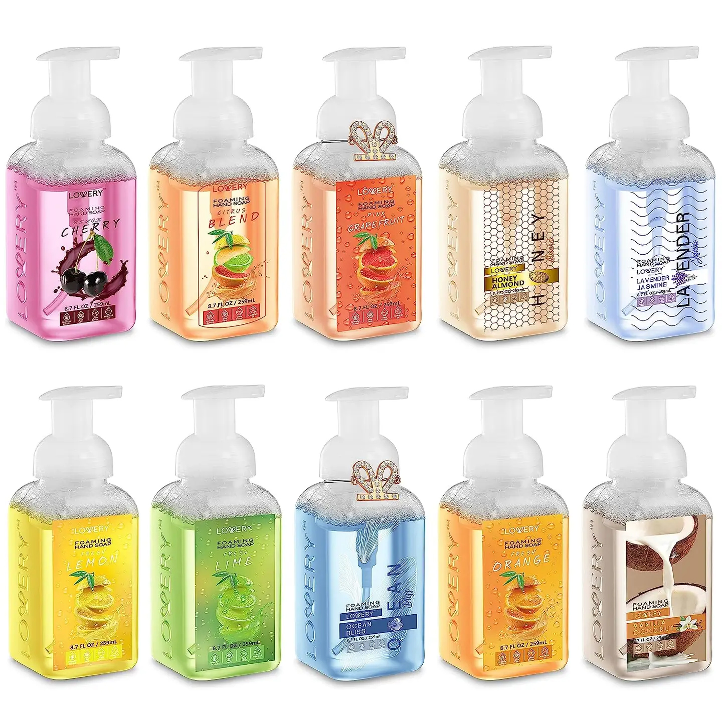 Hand Soaps - Variety Fragrances - Lovery Skincare - 10-Pack