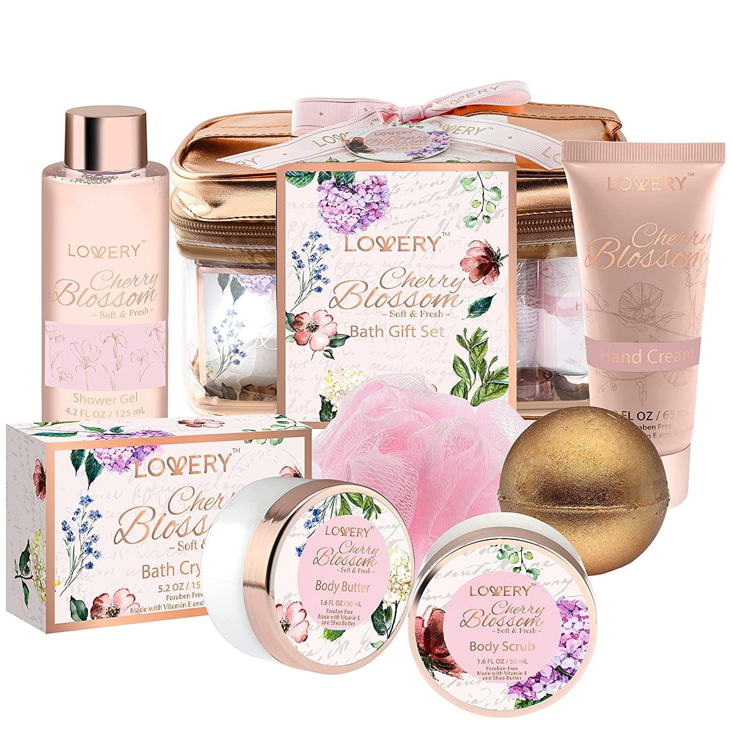 Spa Gift Set - Cherry Blossom - Lovery Skincare - 9-Piece