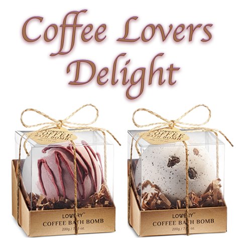 Bath Bombs - Sweet Cream Coffee Bean - Lovery Skincare - 2-Pk