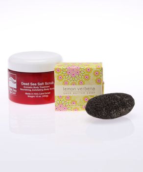 Bath Gift Set - 16 oz. Scrub & Shea Soap - Dead Sea Spa Care
