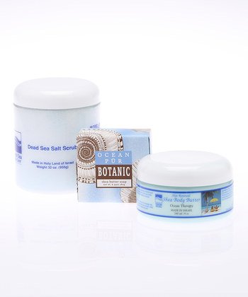 Bath Set - 32 oz. Ocean Salt Scrub - Dead Sea Spa - 3-Pc
