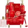 Spa Gift Set - Enchanted Red Rose - Lovery Skincare - 11-Piece