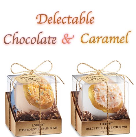 Bath Bombs - Chocolate & Caramel - Lovery Skincare - 2-Pack