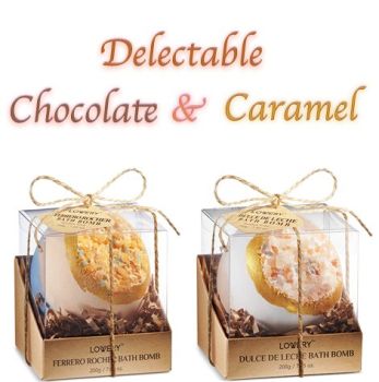 Bath Bombs - Chocolate & Caramel - Lovery Skincare - 2-Pack