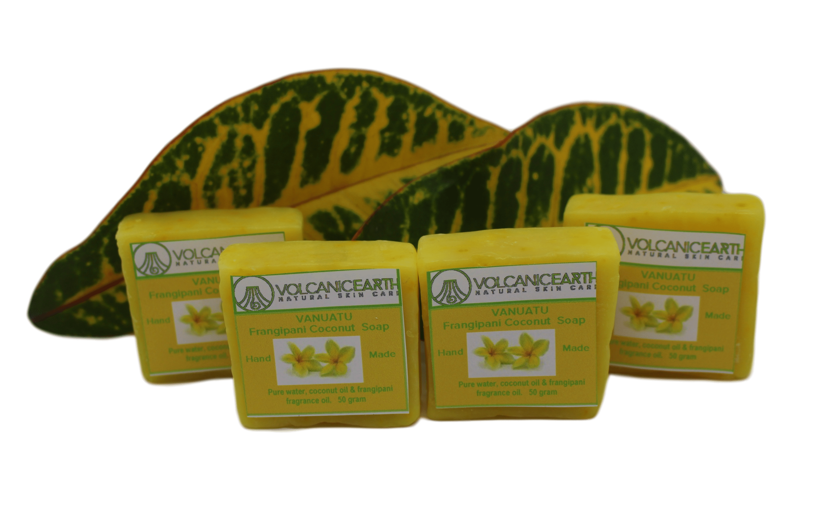 Coconut Soaps - Plumeria Flower - Volcanic Earth - 4-Pack