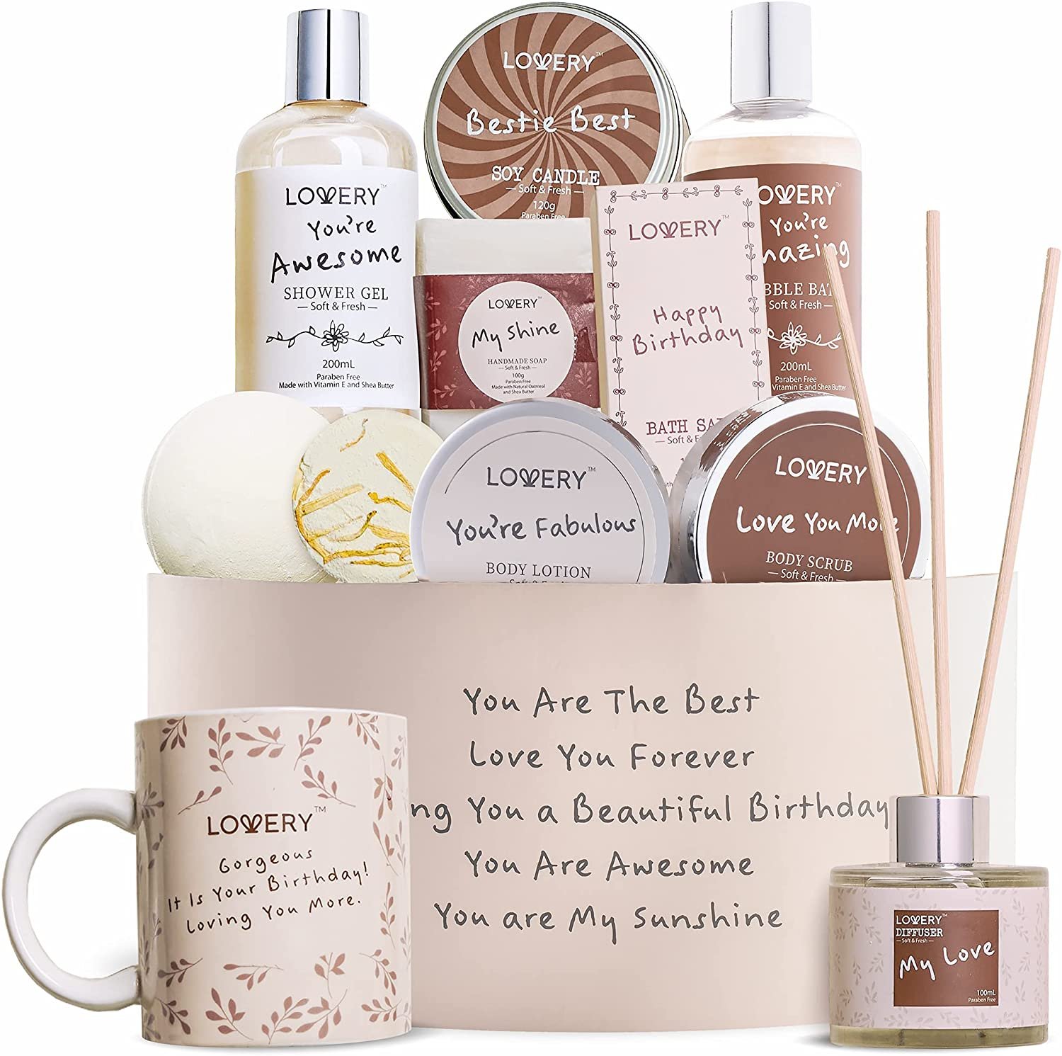 Spa Gift Set - Happy Birthday - Lovery Skincare - 16-Piece