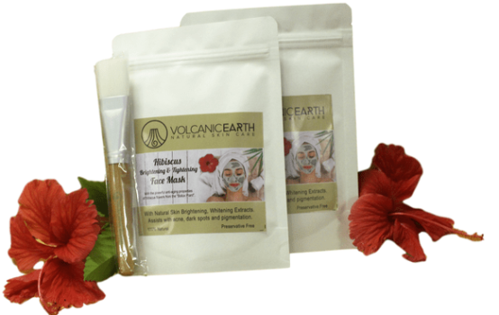 Detox Face Mask - Hibiscus Flower - Volcanic Earth - 2-Pack