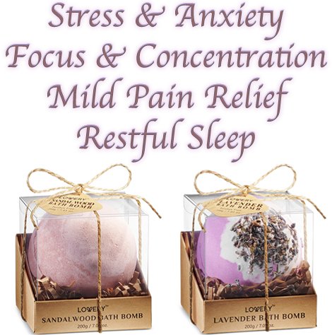 Bath Bombs - Lavender & Sandalwood - Lovery Skincare - 2-Pk