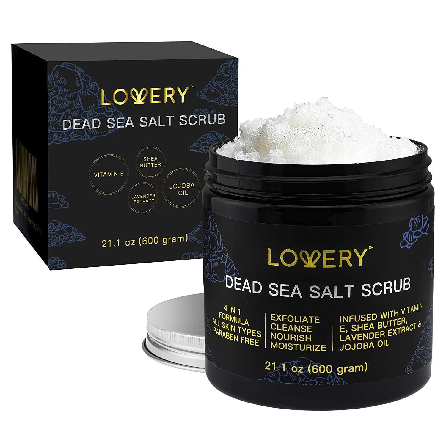 Dead Sea Salt Scrubs - Fresh Floral Lavender - Lovery - 2-Pack