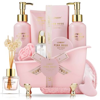 Spa Gift Set - Luxe Pink Rose - Lovery Skincare - 16-pc