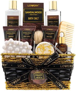 Gift Set for Men - Sandalwood - Lovery Skincare - 15-Piece