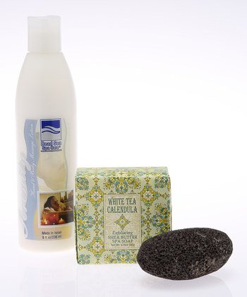 Bath Set - 8 oz. Body Lotion + Shea Soap -Dead Sea Spa - 3-Pc