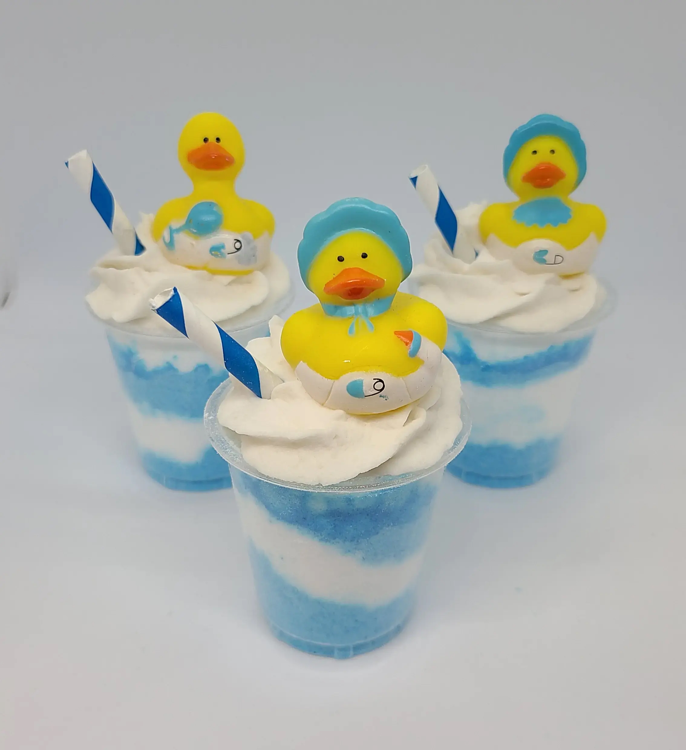Bubble Baths - Baby Boy Shower Duckies - Sassy Bubbles - 3-Pk