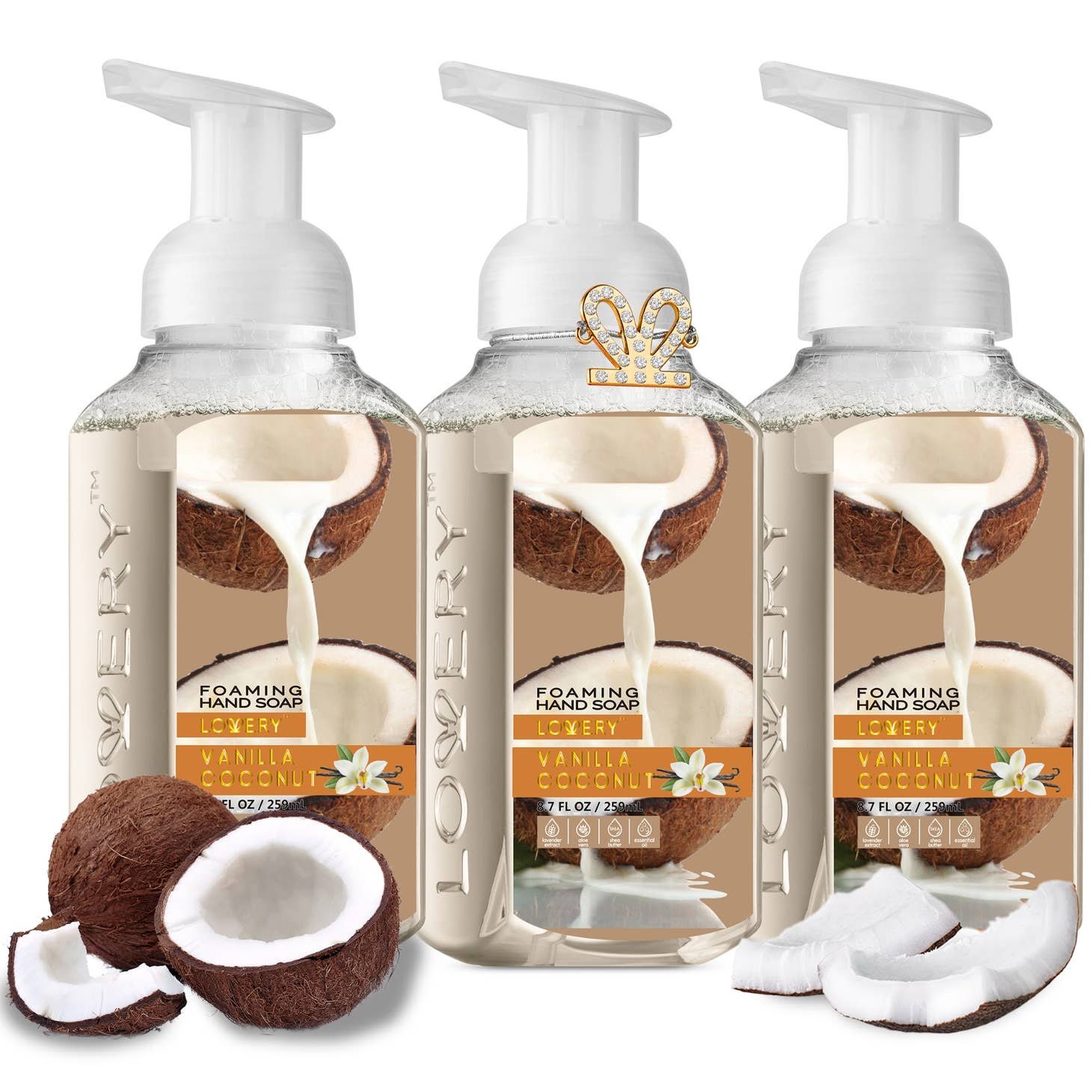 Foaming Hand Soap - Vanilla-Coconut - Lovery Skincare - 3-Pack