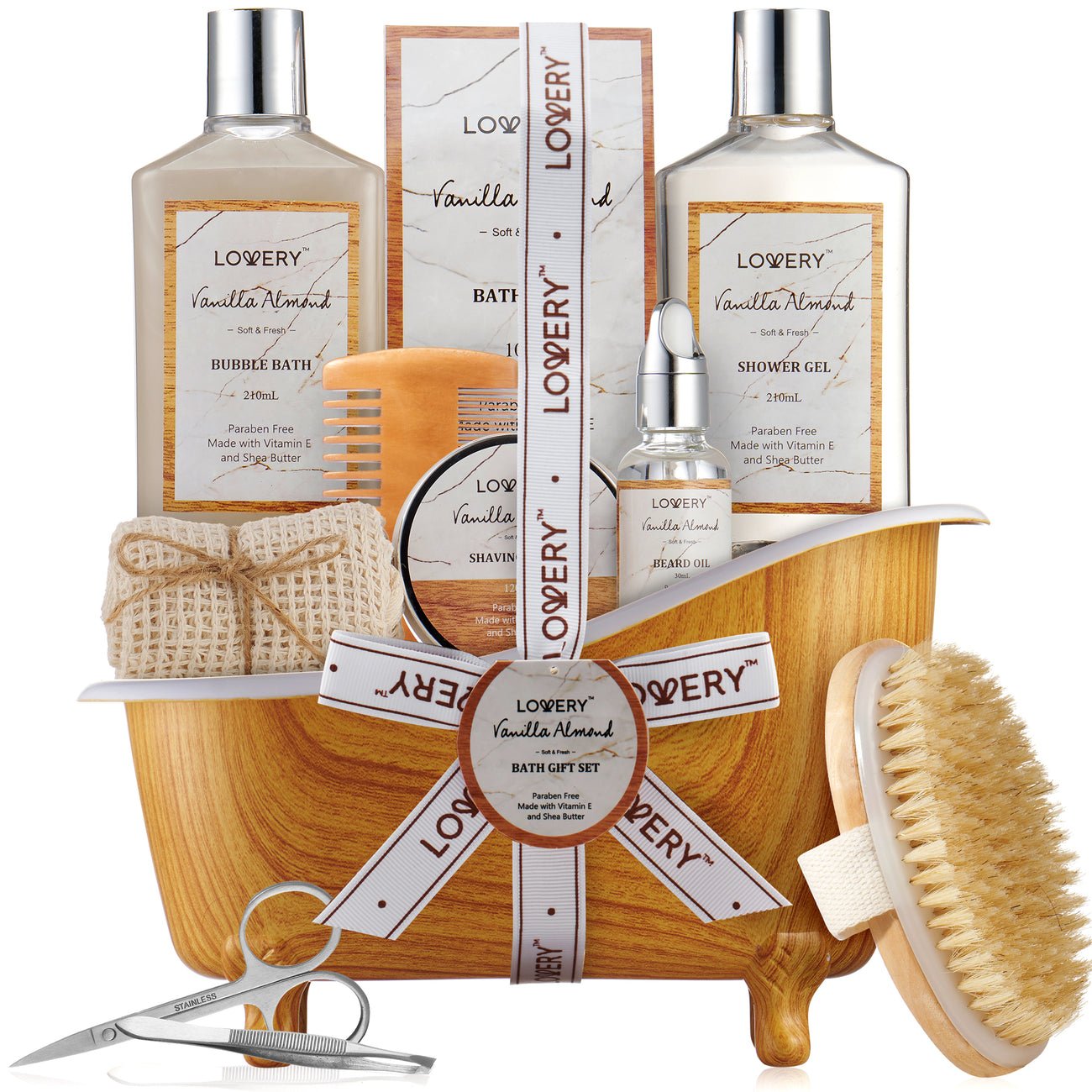 Gift Set for Men - Vanilla & Almond - Lovery Skincare - 12-Piece