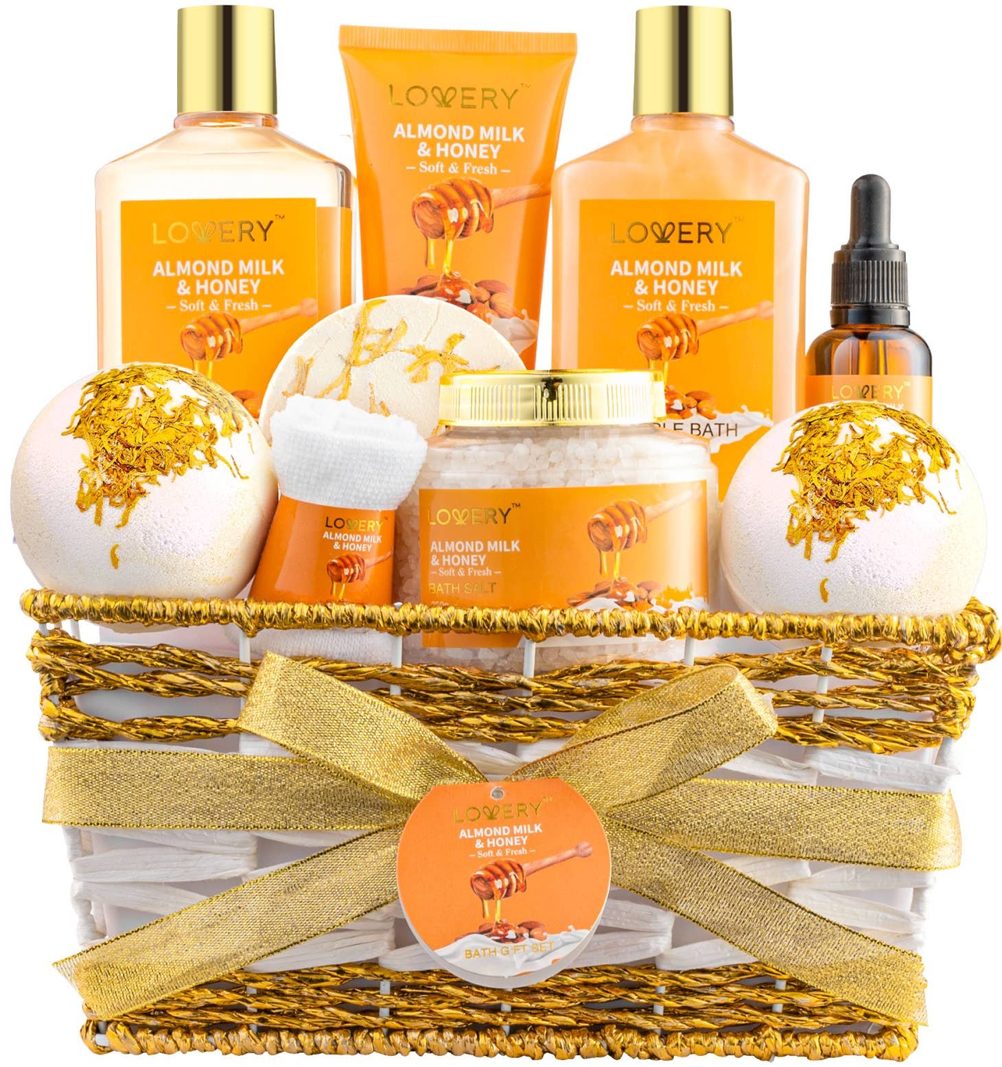 Spa Gift Set - Almond Milk & Honey - Lovery Skincare - 10-Piece