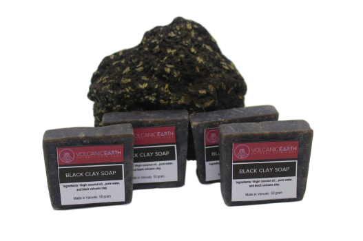 Coconut Soap - Black Clay - Volcanic Earth - 4-Pack