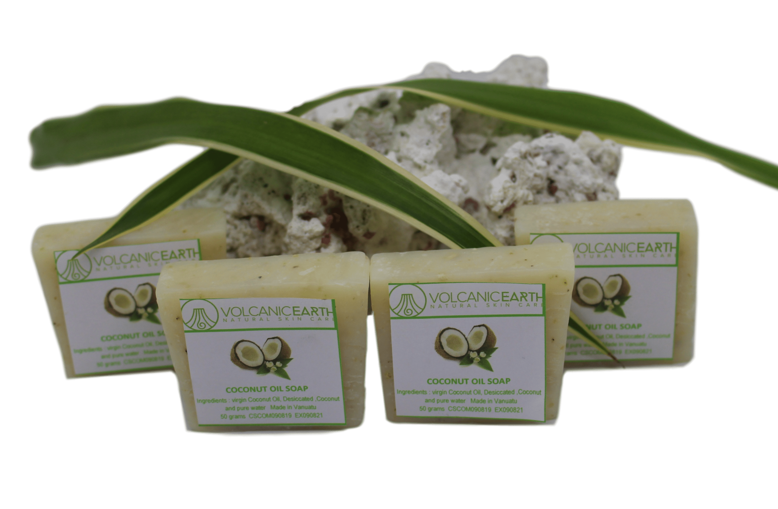Coconut Soaps - Virgin Coconut Oil - Volcanic Earth - 4-Pack