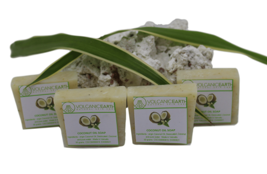 Coconut Soap - Virgin Coconut Oil - Volcanic Earth - 4-Pack