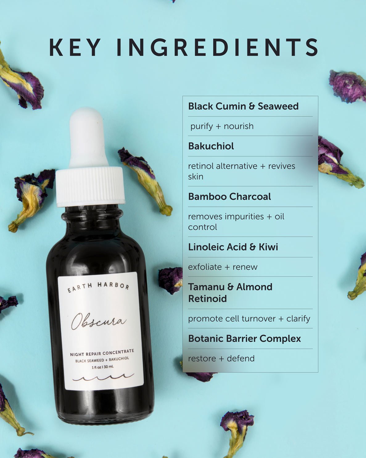 Night Serum - Detoxifying Reset Ampoule - Earth Harbor - 1.0 oz.
