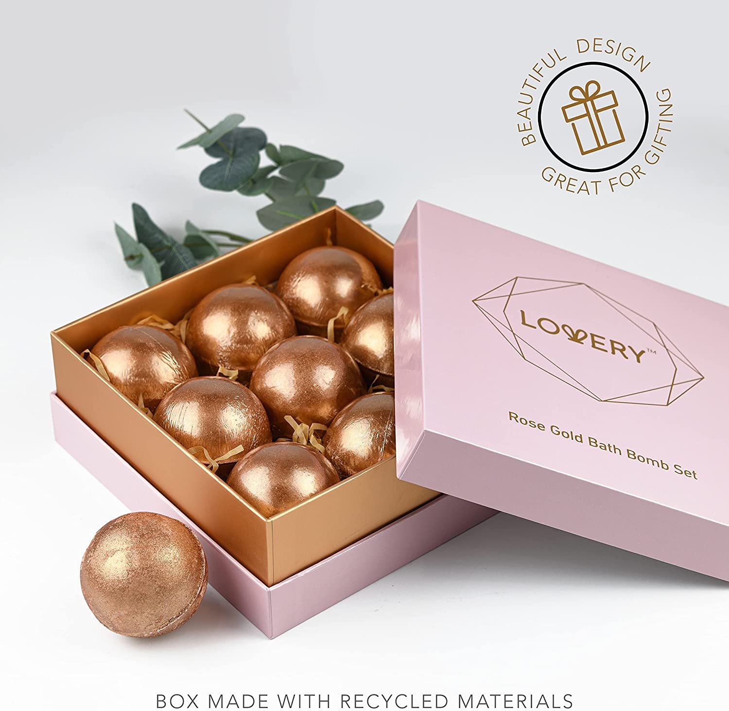 Bath bombs - 24K Rose Gold Zen Spa - Lovery Skincare - 9-PC