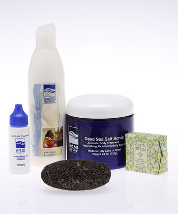 Bath Set - 24 oz. Serenity Salt Scrub - Dead Sea Spa - 5-Pc