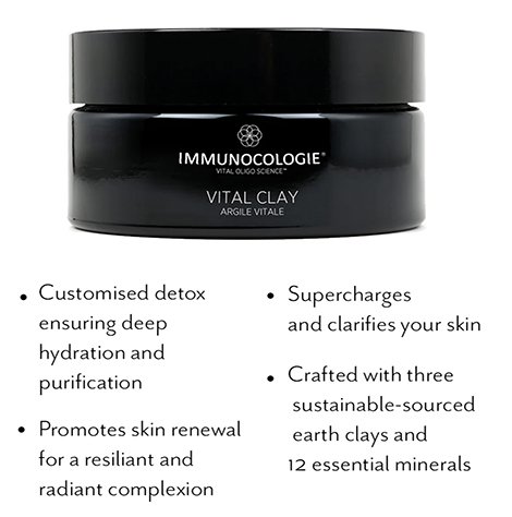 Detox Face Mask - 3 Purifying Clays - Immunocologie - 3.4 oz.